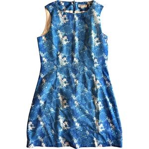 V I N T A G E   Mod Blue Floral shift Dress